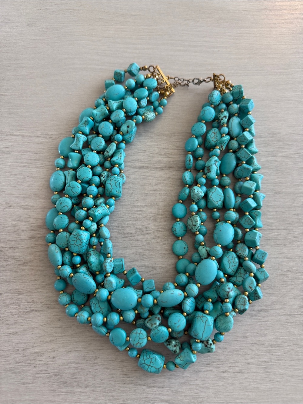 Turquoise Multi-Strand Statement Necklace - Women Jewelry